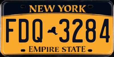 NY license plate FDQ3284