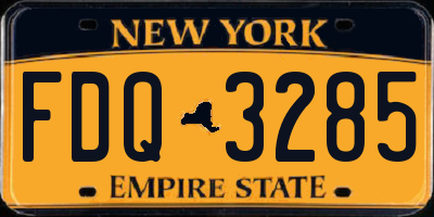 NY license plate FDQ3285