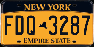 NY license plate FDQ3287
