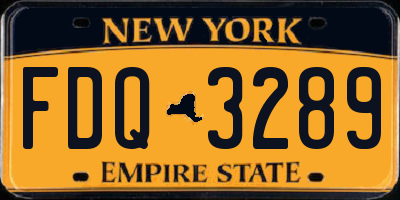 NY license plate FDQ3289