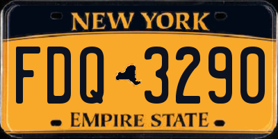 NY license plate FDQ3290