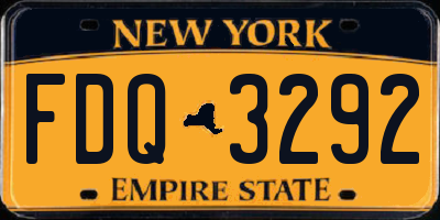 NY license plate FDQ3292