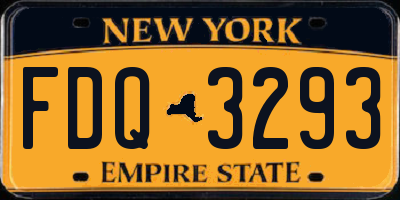 NY license plate FDQ3293