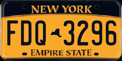 NY license plate FDQ3296