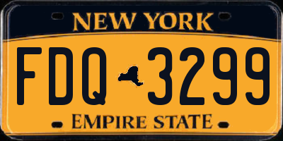 NY license plate FDQ3299
