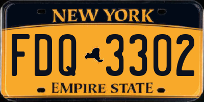 NY license plate FDQ3302