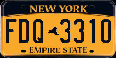 NY license plate FDQ3310