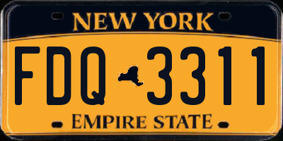 NY license plate FDQ3311
