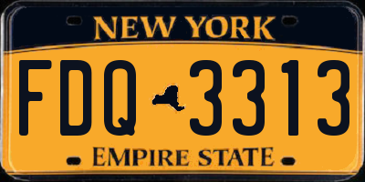 NY license plate FDQ3313