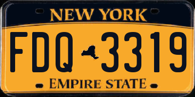 NY license plate FDQ3319