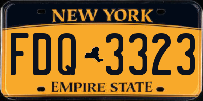 NY license plate FDQ3323