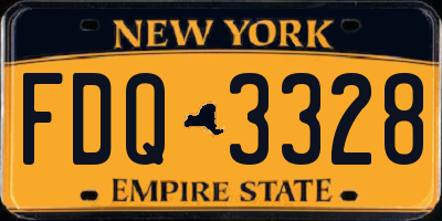 NY license plate FDQ3328