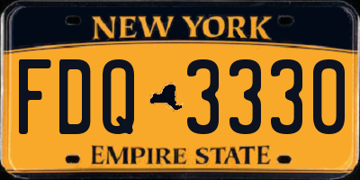 NY license plate FDQ3330