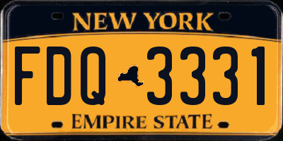 NY license plate FDQ3331