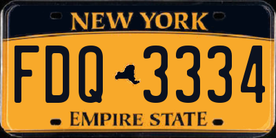NY license plate FDQ3334