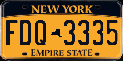 NY license plate FDQ3335