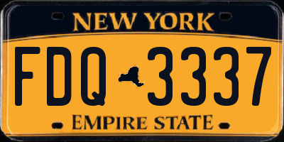 NY license plate FDQ3337