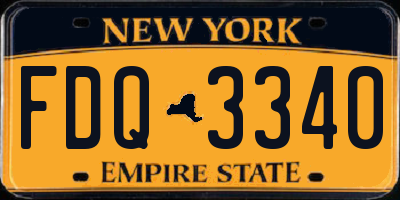 NY license plate FDQ3340