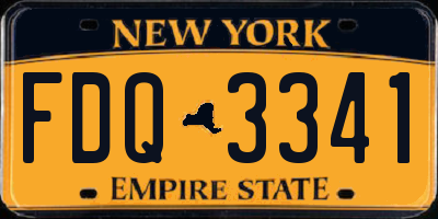 NY license plate FDQ3341