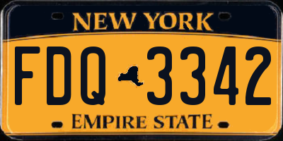 NY license plate FDQ3342