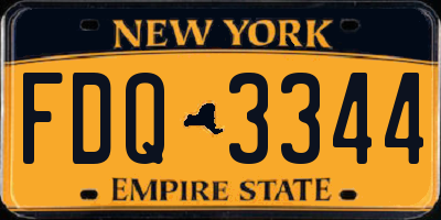 NY license plate FDQ3344