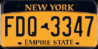 NY license plate FDQ3347