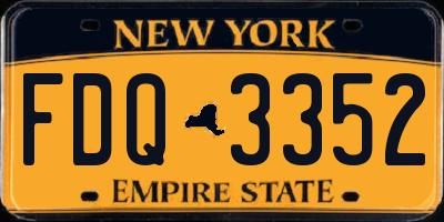 NY license plate FDQ3352