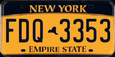 NY license plate FDQ3353