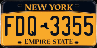NY license plate FDQ3355