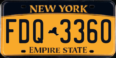 NY license plate FDQ3360