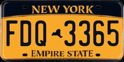 NY license plate FDQ3365