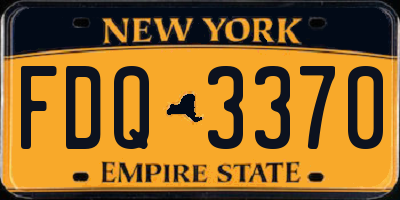 NY license plate FDQ3370