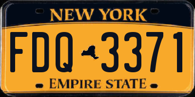 NY license plate FDQ3371