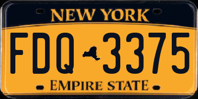 NY license plate FDQ3375