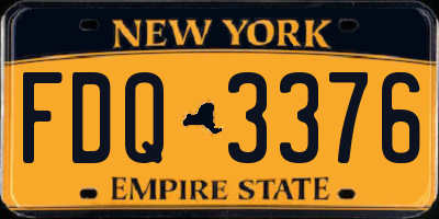 NY license plate FDQ3376