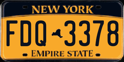 NY license plate FDQ3378