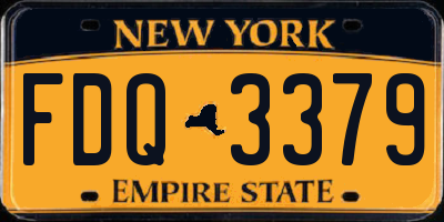 NY license plate FDQ3379