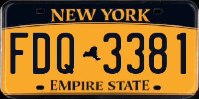 NY license plate FDQ3381