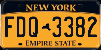 NY license plate FDQ3382