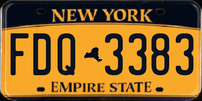 NY license plate FDQ3383