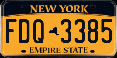 NY license plate FDQ3385