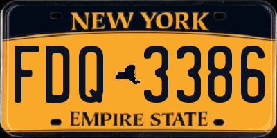 NY license plate FDQ3386