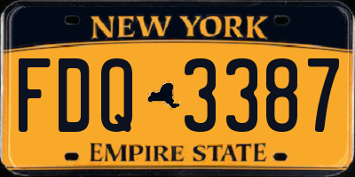 NY license plate FDQ3387