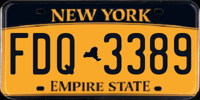 NY license plate FDQ3389