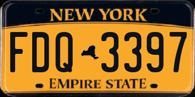 NY license plate FDQ3397