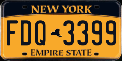 NY license plate FDQ3399