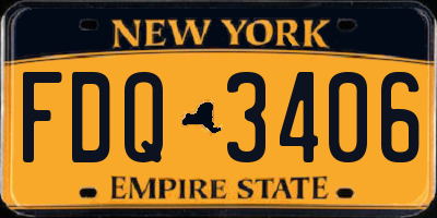 NY license plate FDQ3406