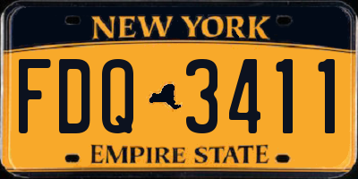NY license plate FDQ3411