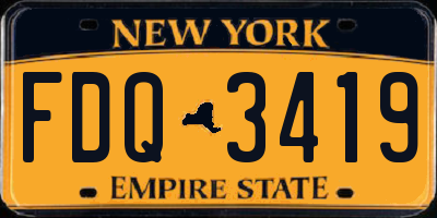 NY license plate FDQ3419