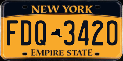 NY license plate FDQ3420